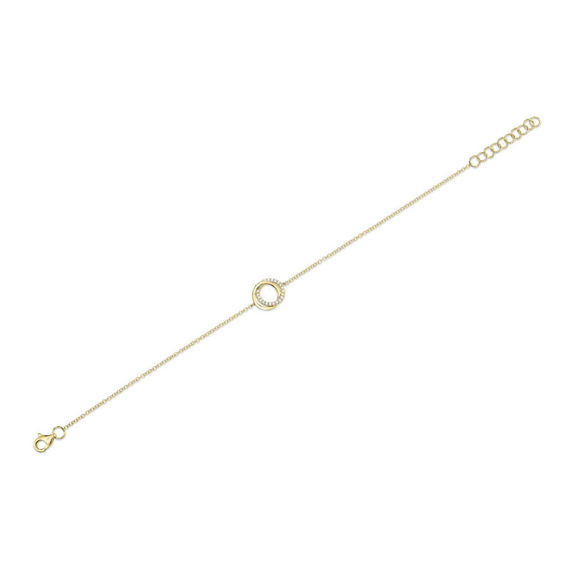 Diamond Love Knot Circle Bracelet in 14k Yellow Gold image number null